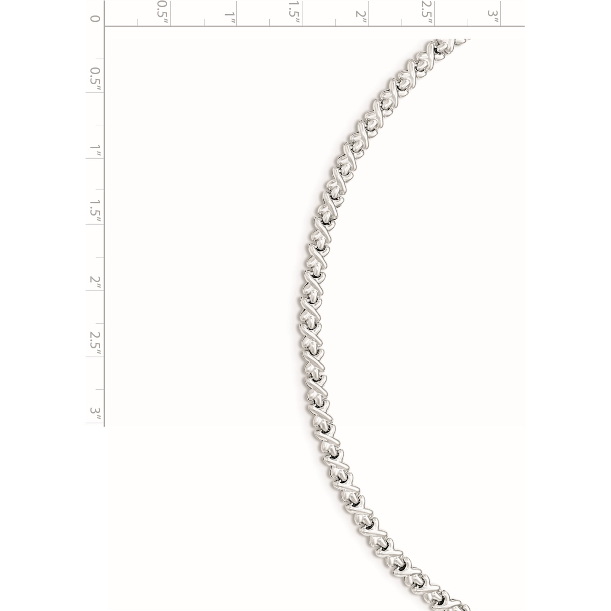 Sterling Silver 17.5in Rhodium-plated Criss-Cross Necklace